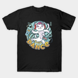 Cute White Cat Just Dance T-Shirt